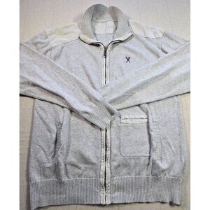 Marc Ecko Cut & Sew Hoodie Mens 2XL Heather Gray Full Zip Fleece Scissor Logo